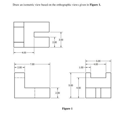 Solved Draw an isometric view based on the orthographic | Chegg.com