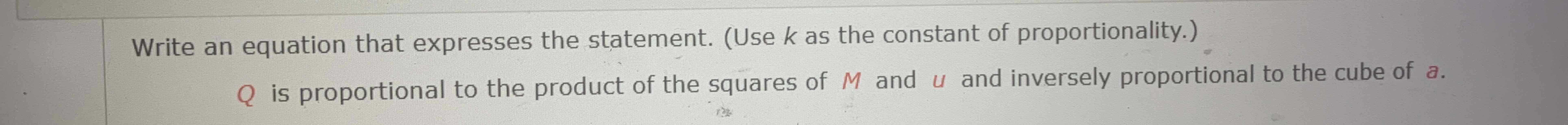 Solved Write an equation that expresses the statement. (Use | Chegg.com