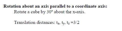 Solved Rotation about an axis parallel to a coordinate axis: | Chegg.com