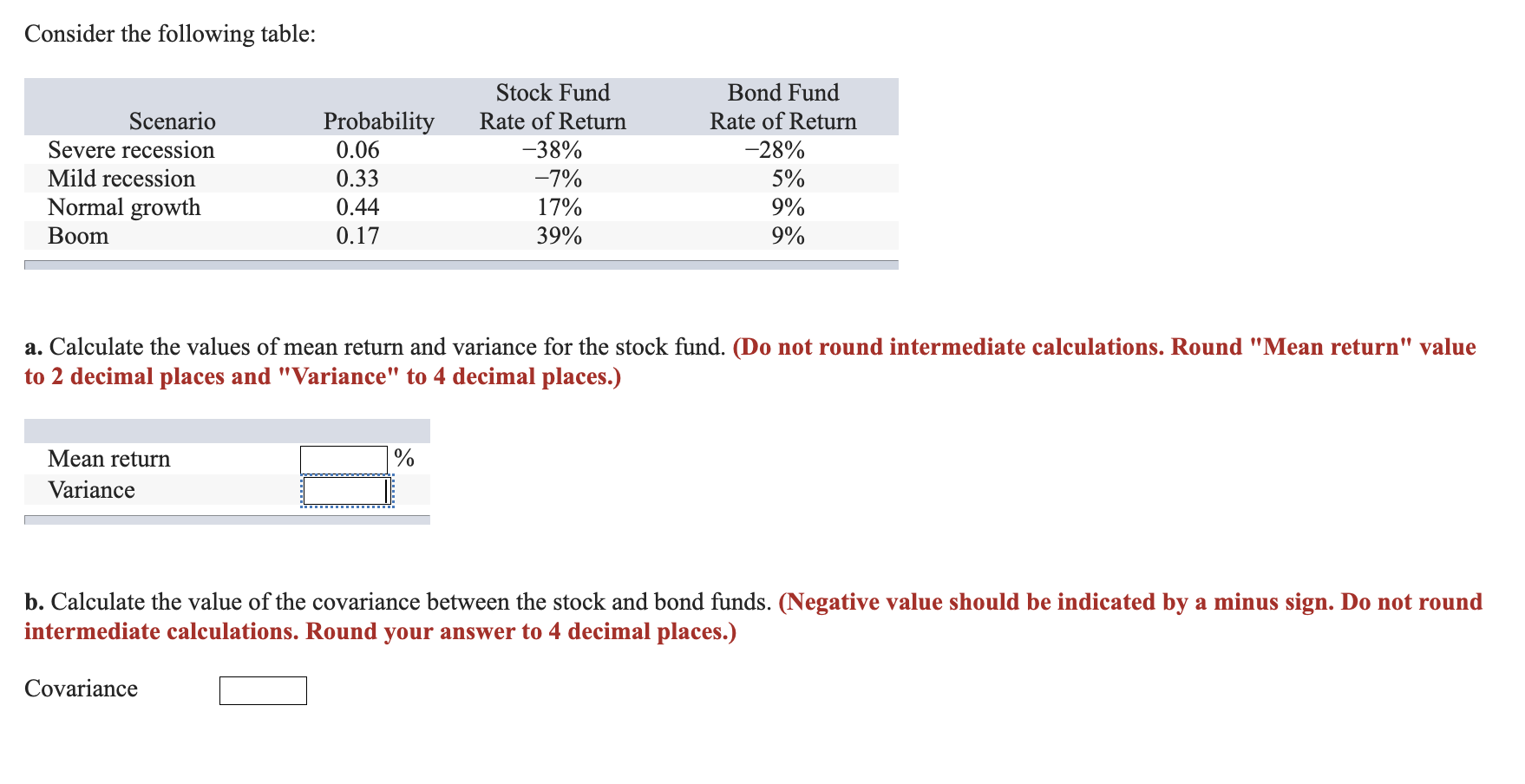 Solved Consider the following table: a. Calculate the values | Chegg.com