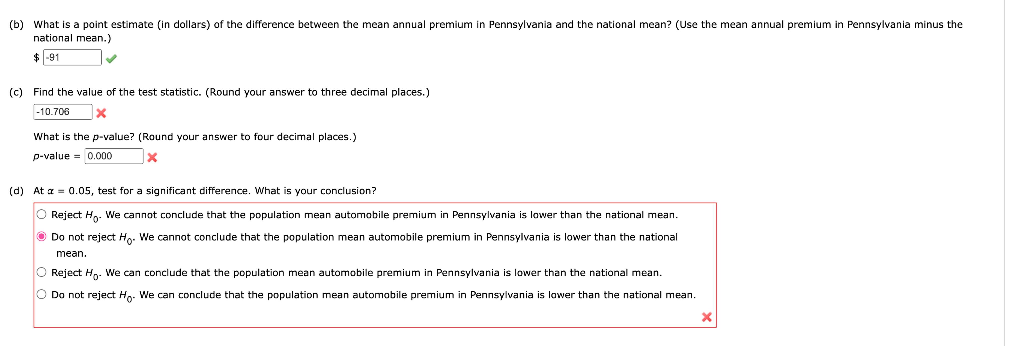 Solved Insure.com reports that the mean annual premium for | Chegg.com