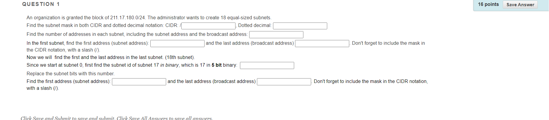 Solved QUESTION 1 16 points Save Answer Don't forget to | Chegg.com