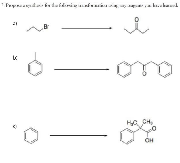 Solved . Propose a synthesis for the following | Chegg.com