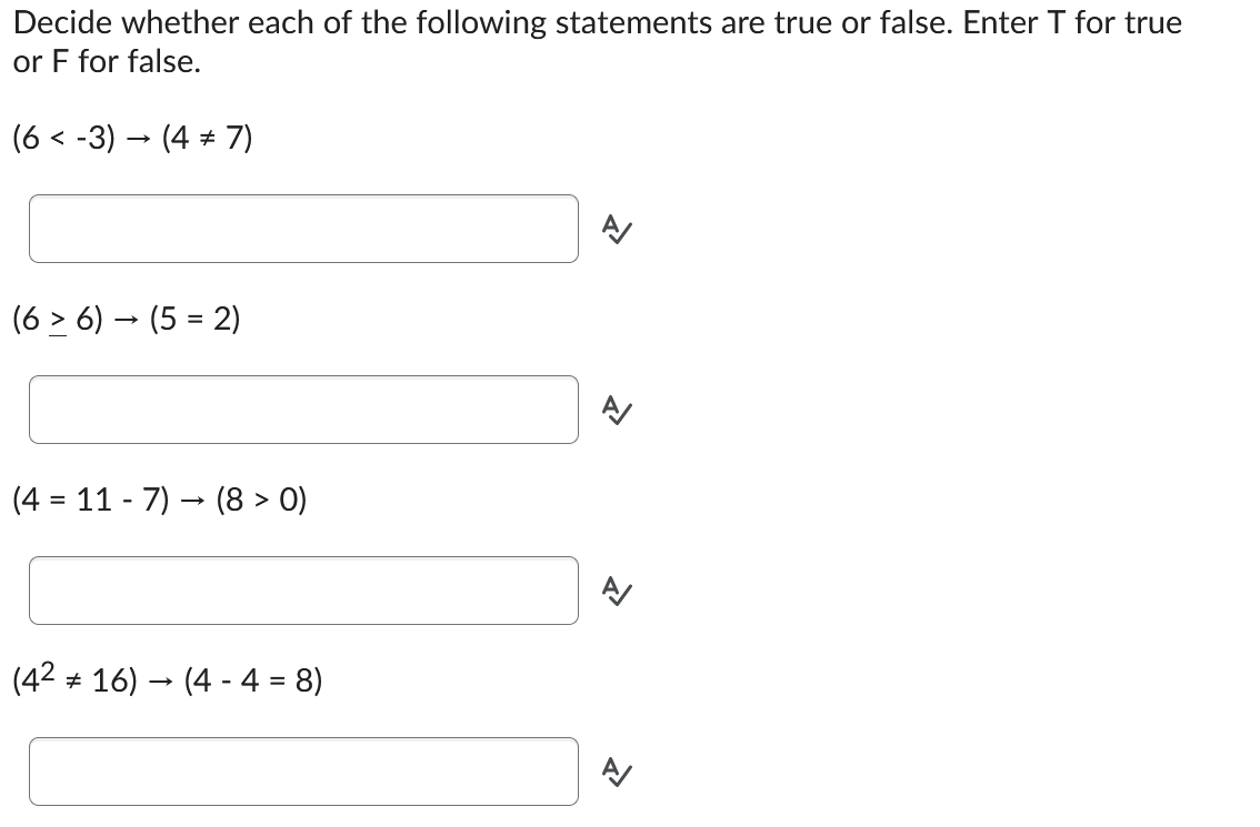 Solved Decide Whether Each Of The Following Statements Are | Chegg.com