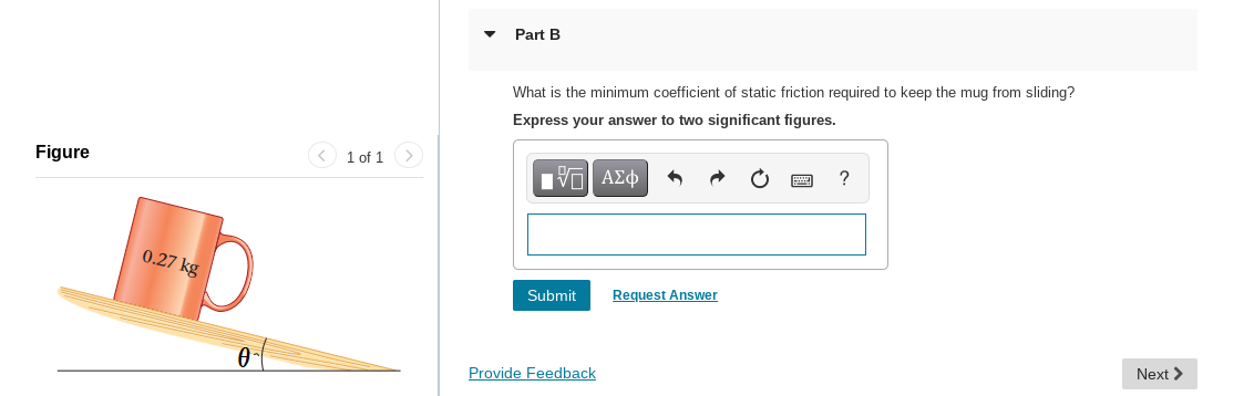 Solved Part B What is the minimum coefficient of static | Chegg.com