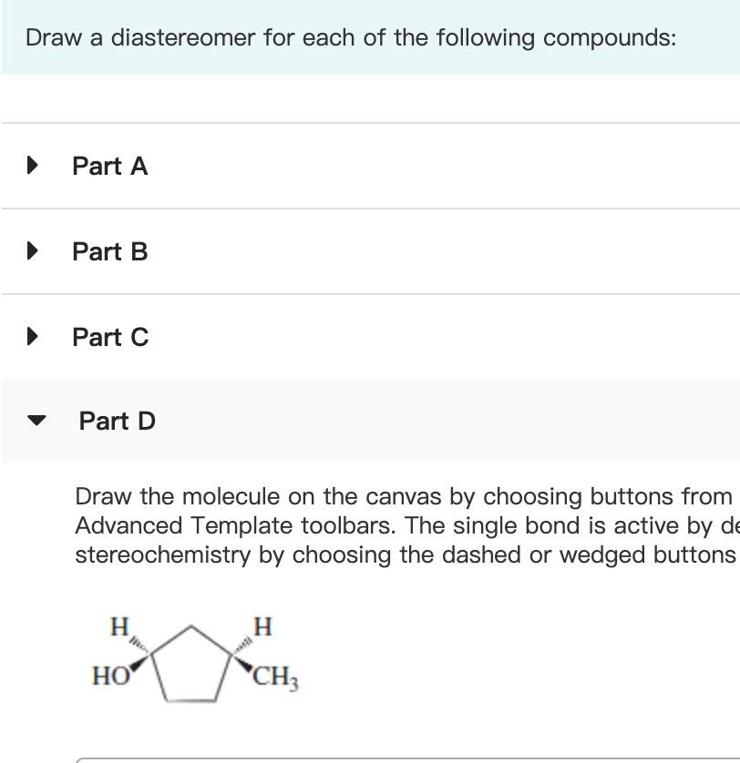 Solved Draw a diastereomer for each of the following