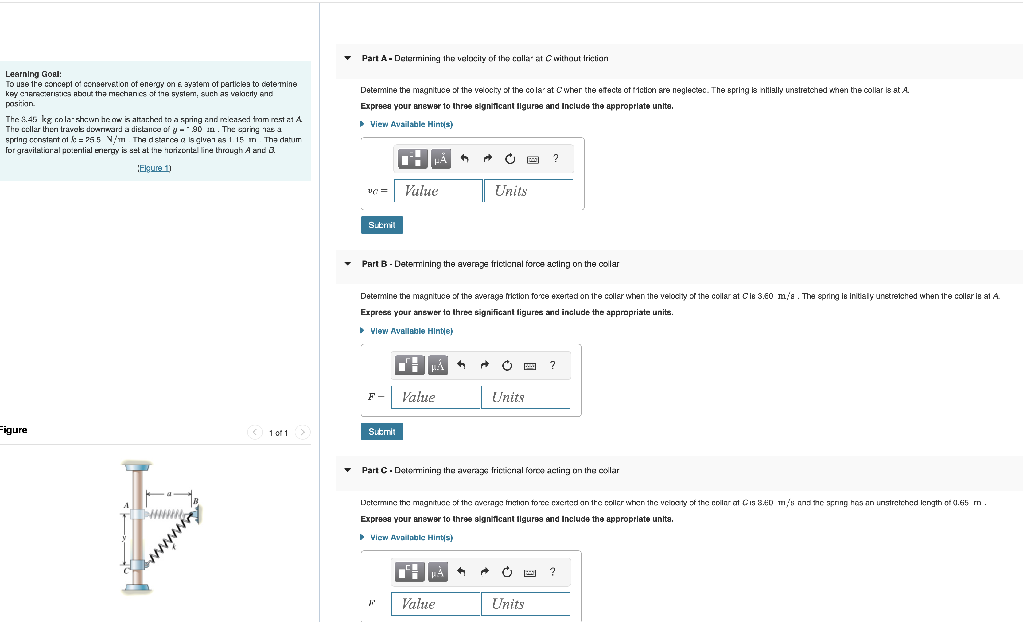 Solved Learning Goal:To Use The Concept Of Conservation Of | Chegg.com