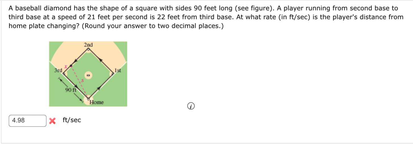 Solved A Baseball Diamond Has The Shape Of A Square With Chegg Com   PhpVkvIik