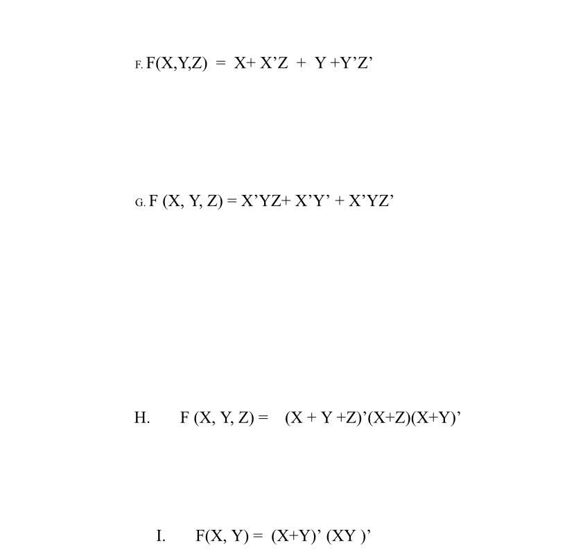 Solved F F X Y Z X X Z Y Y Z G F X Y Z