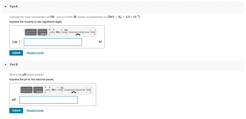 Solved Part A Calculate the molar concentration of OH-ions | Chegg.com