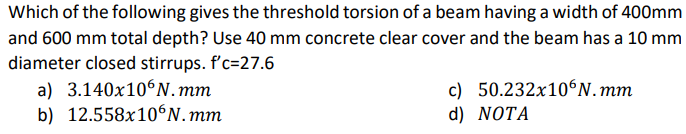 Solved Reinforced Concrete Use National Structural Code Of | Chegg.com