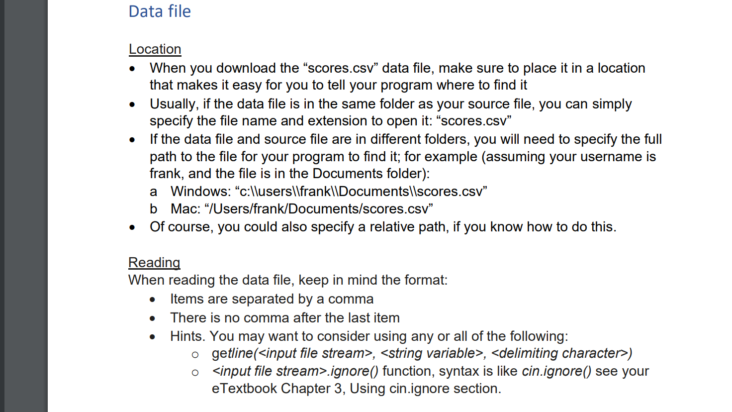 Solved Instructions Write a C++ program that reads the | Chegg.com