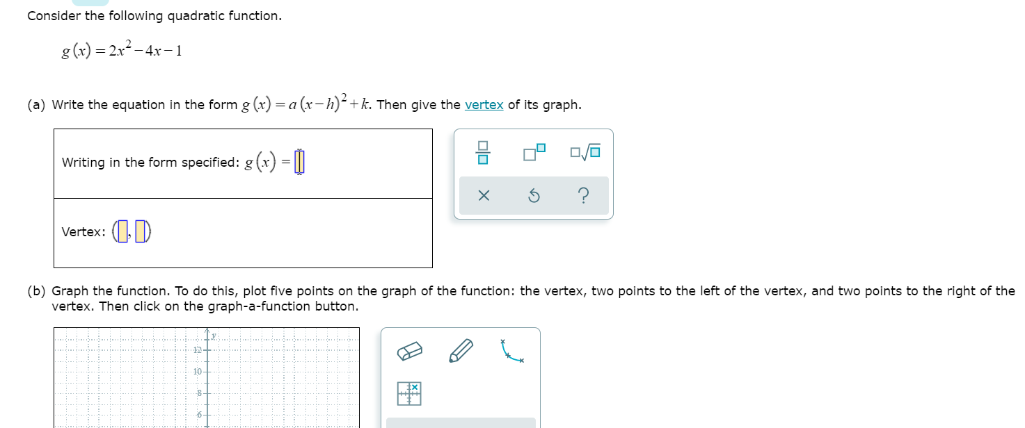 Solved Consider the following quadratic function. g(x) = 2x2 | Chegg.com