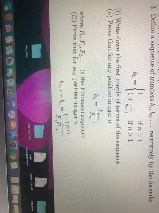 Solved Define A Sequence Of Numbers B_1, B_2, ..., | Chegg.com