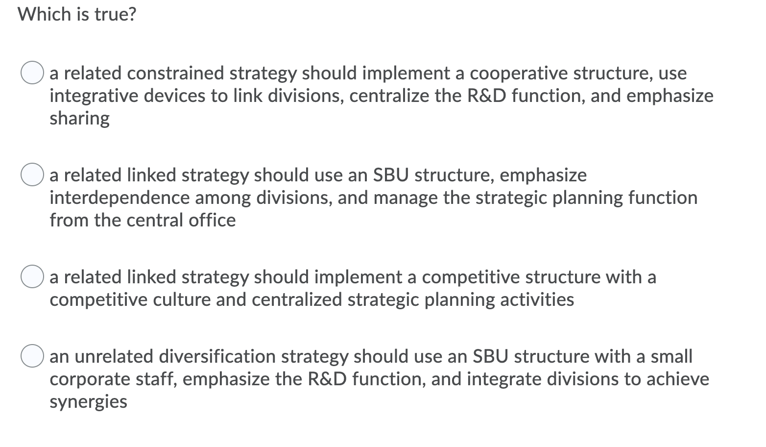Solved Which is true? a related constrained strategy should | Chegg.com