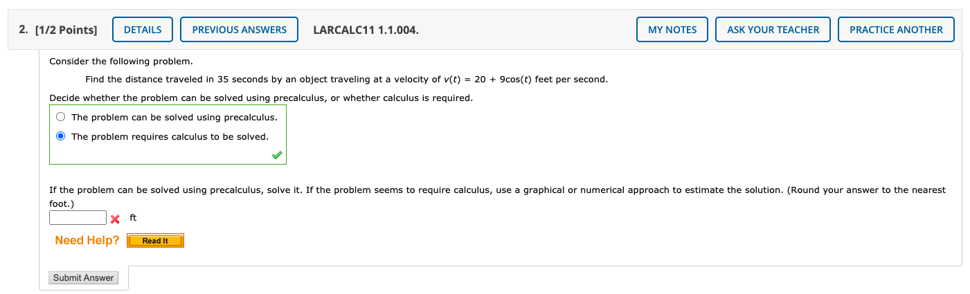 Solved 2. [1/2 Points] DETAILS PREVIOUS ANSWERS LARCALC11 | Chegg.com
