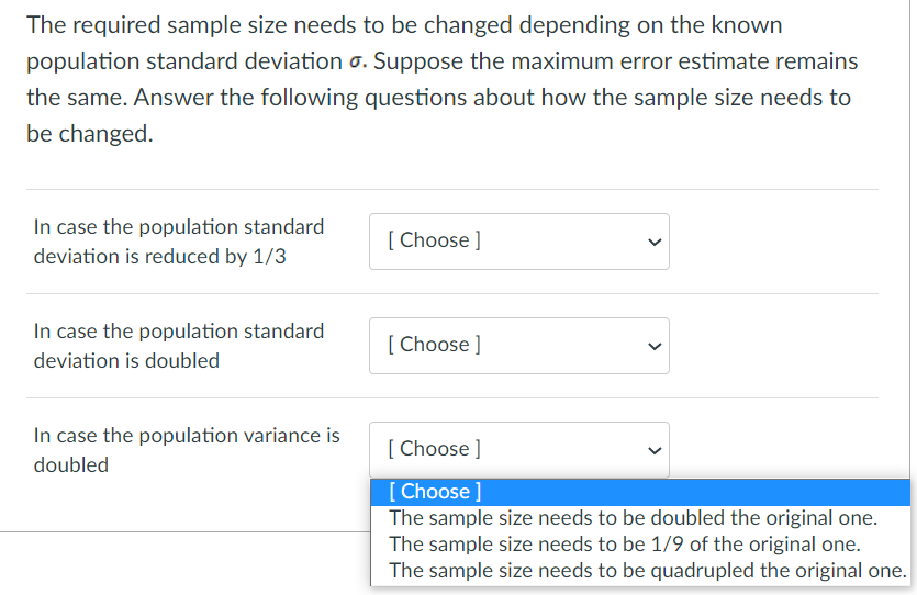 Solved The required sample size needs to be changed