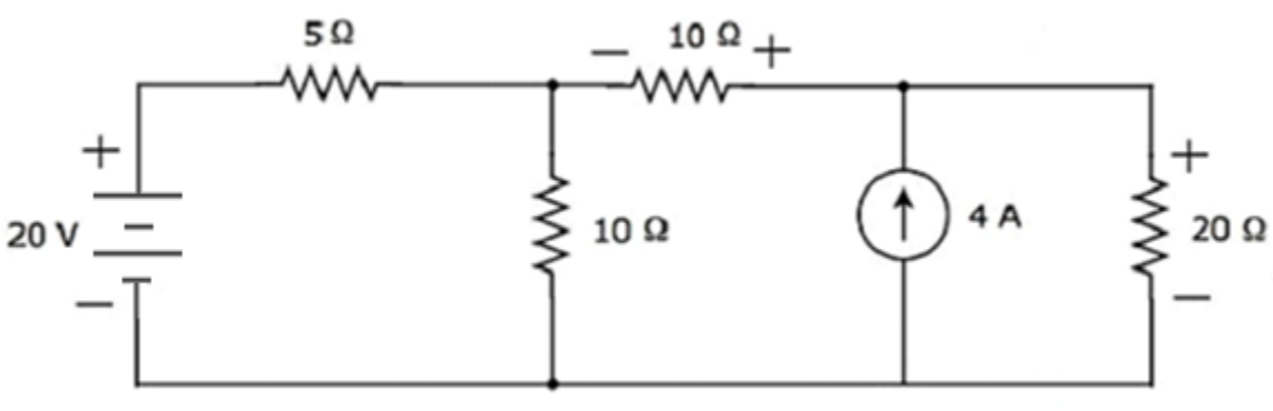 Solved Solve for the voltages of the 10Ω and 20Ω resistors | Chegg.com