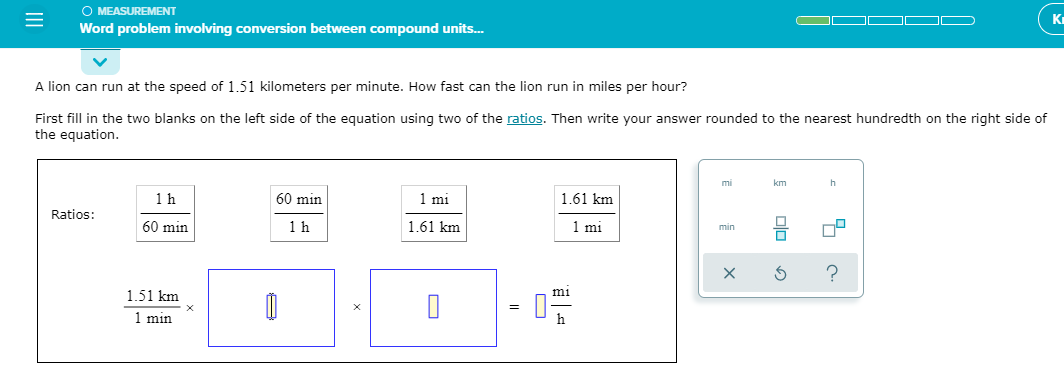 Km to clearance mph equation