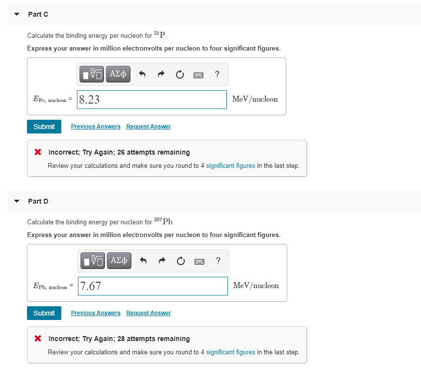 Solved Part A Calculate the total binding energy of the | Chegg.com