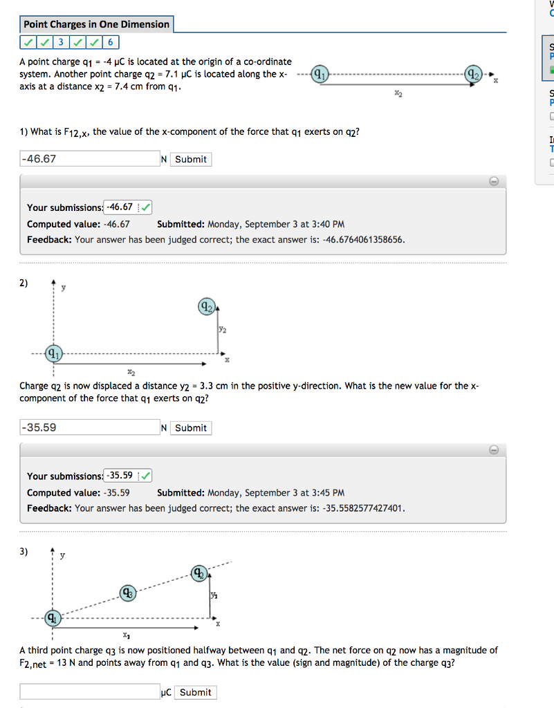 Solved Point Charges in One Dimension A point charge q!--4 | Chegg.com