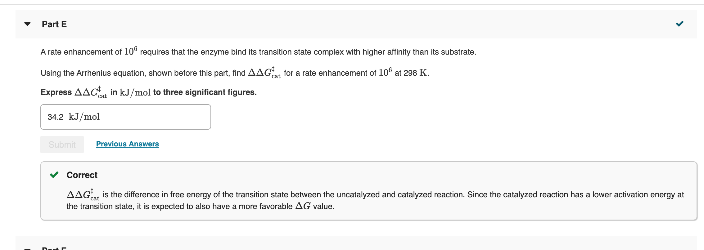 Solved I answered E but I cannot figure out part F? Using | Chegg.com