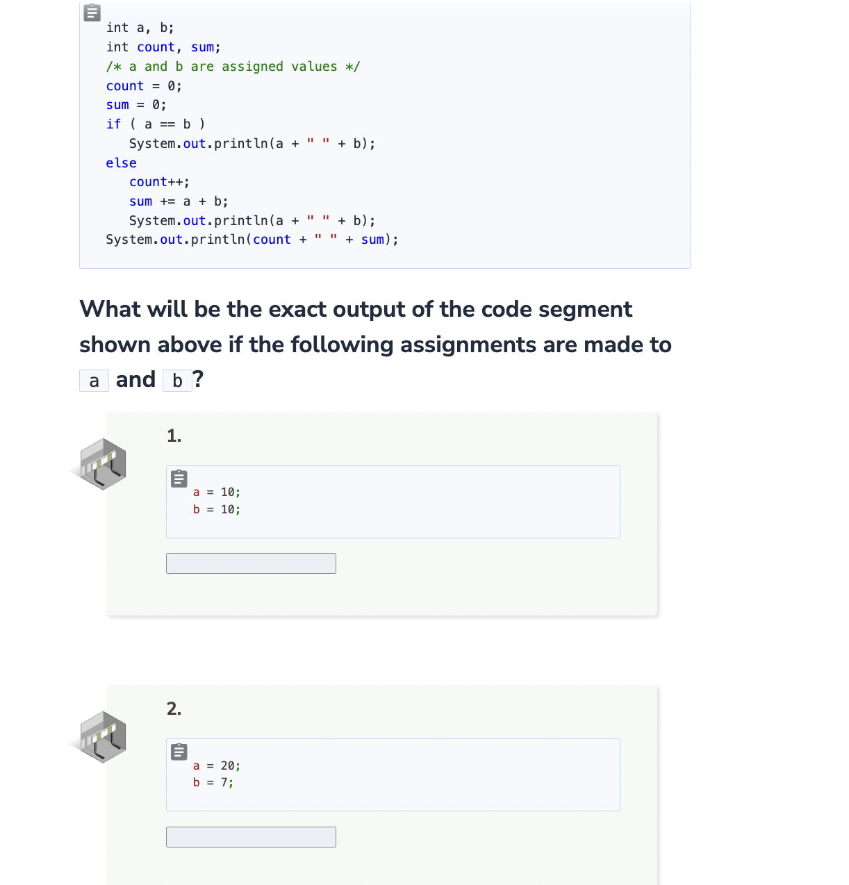 Solved Int A,b; Int Count, Sum; /* A And B Are Assigned | Chegg.com