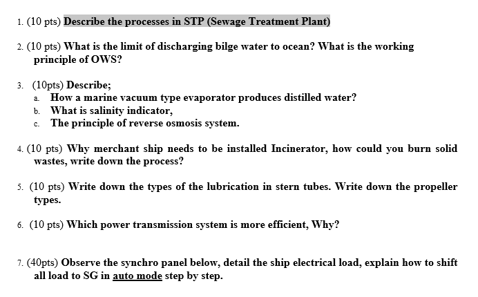 MARINE SEWAGE TREATMENT PLANT