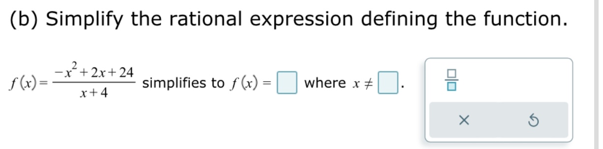 Solved (b) Simplify the rational expression defining the | Chegg.com