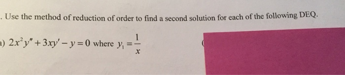 reduction of second order differential equation