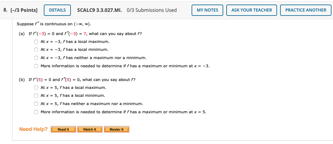 Solved 3. [1.5/3 Points] DETAILS PREVIOUS ANSWERS SCALC9 | Chegg.com