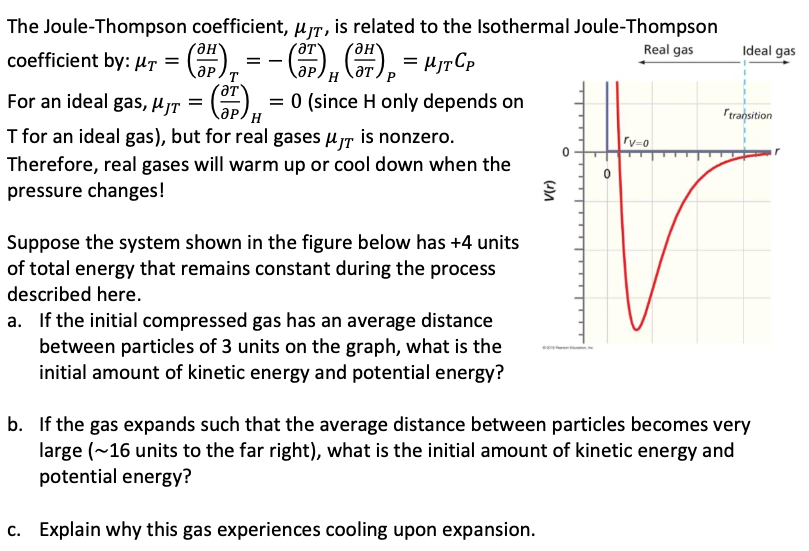 Solved Ideal gas The JouleThompson coefficient, Mjt, is
