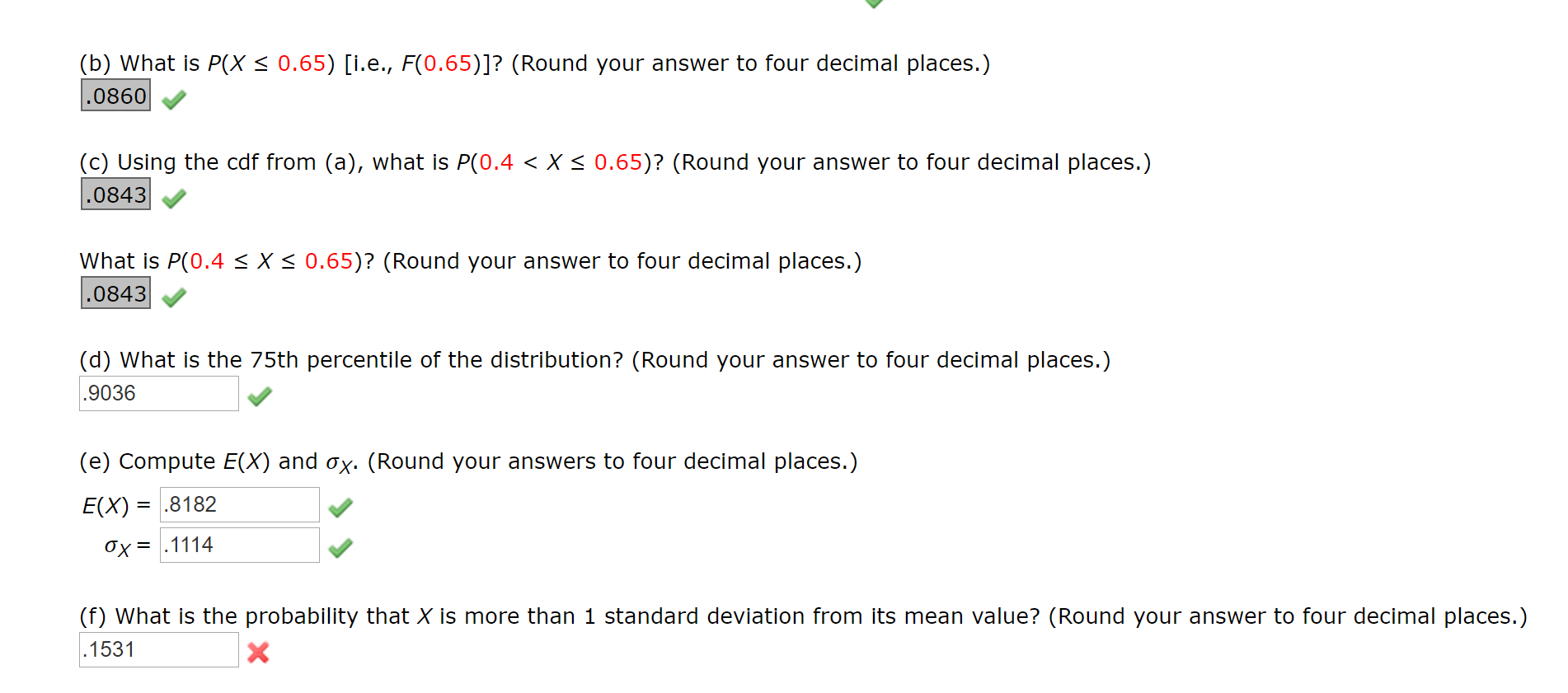 Solved (f) What is the probability that X is more than 1 | Chegg.com