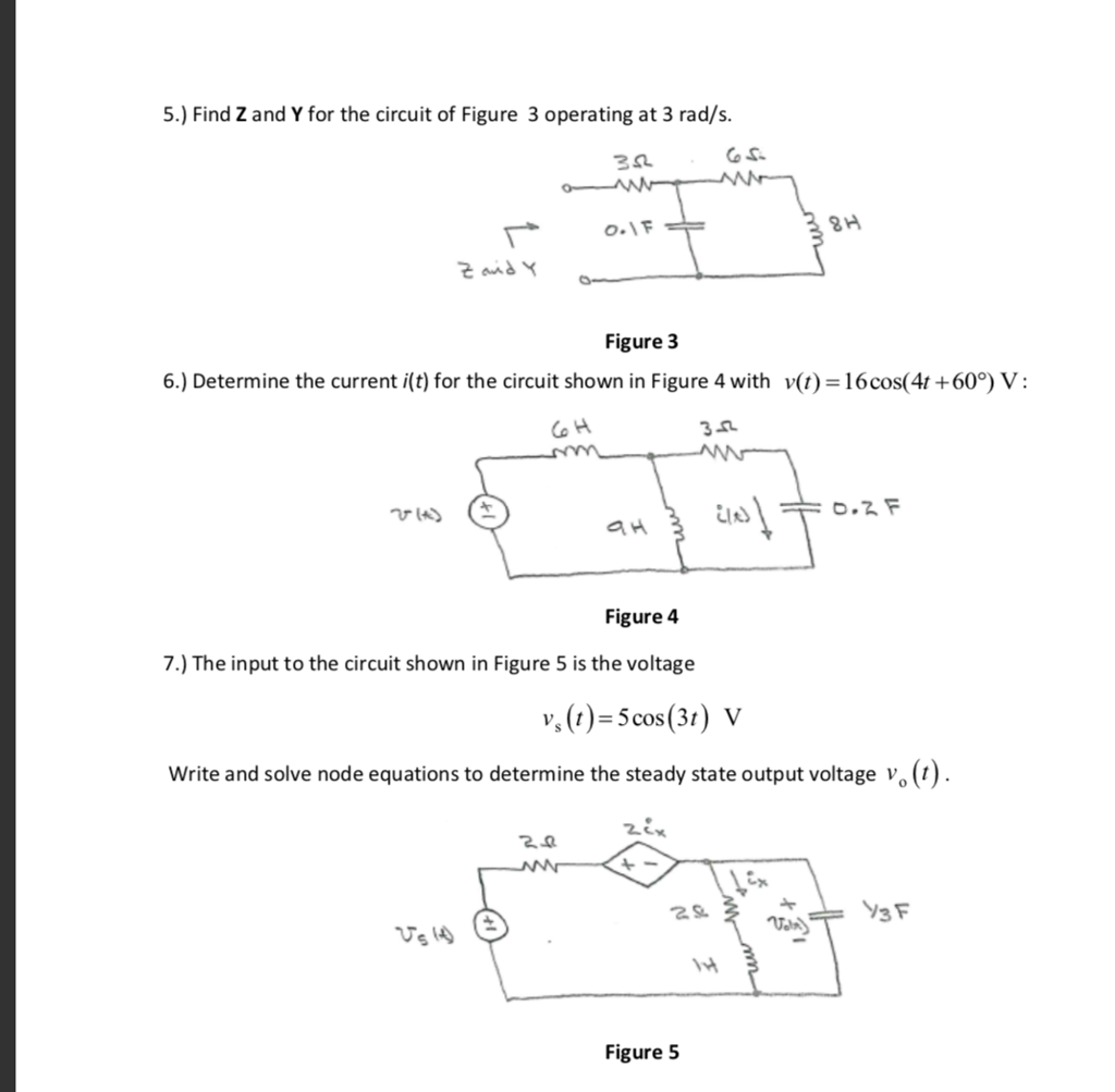 Solved 5.) Find Z and Y for the circuit of Figure 3 | Chegg.com