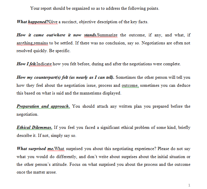 Solved Your report should be organized so as to address the | Chegg.com