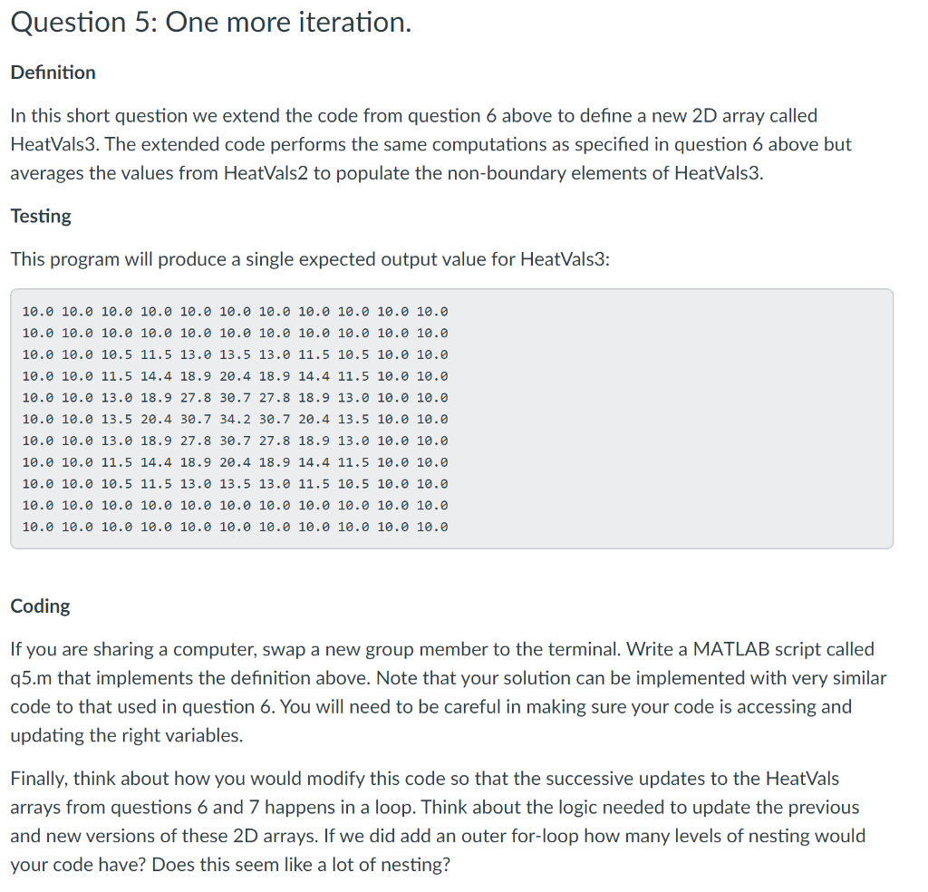 Solved Question 3: Building, Changing and Visualising a 2D | Chegg.com