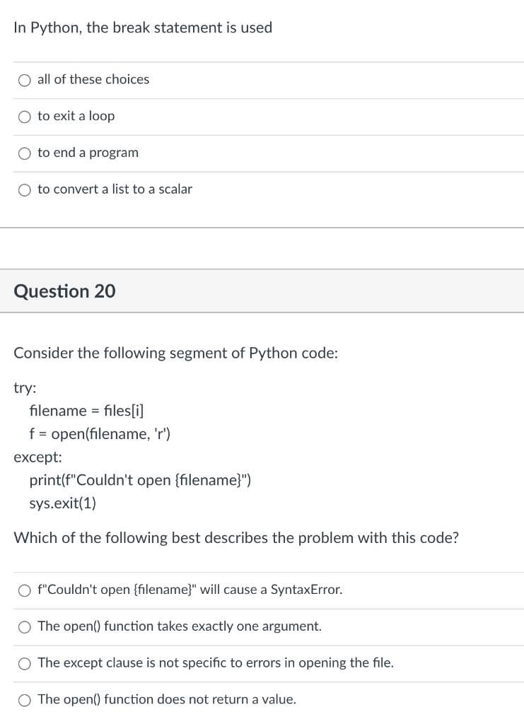 damper retning højttaler Solved In Python, the break statement is used O all of these | Chegg.com