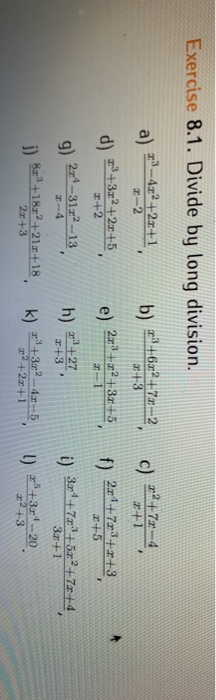 Solved Exercise 8 1 Divide By Long Division B 62 72 2 Chegg Solved Exercise 8 1 Divide By Long Division B 62 72 2 Chegg