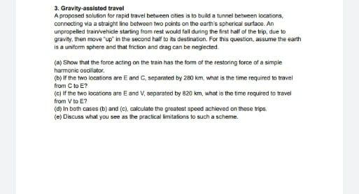 Solved 3. Gravity-assisted travel A proposed solution for | Chegg.com