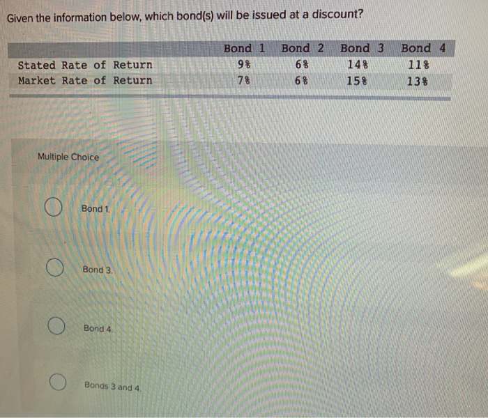 Solved Given The Information Below, Which Bond(s) Will Be | Chegg.com