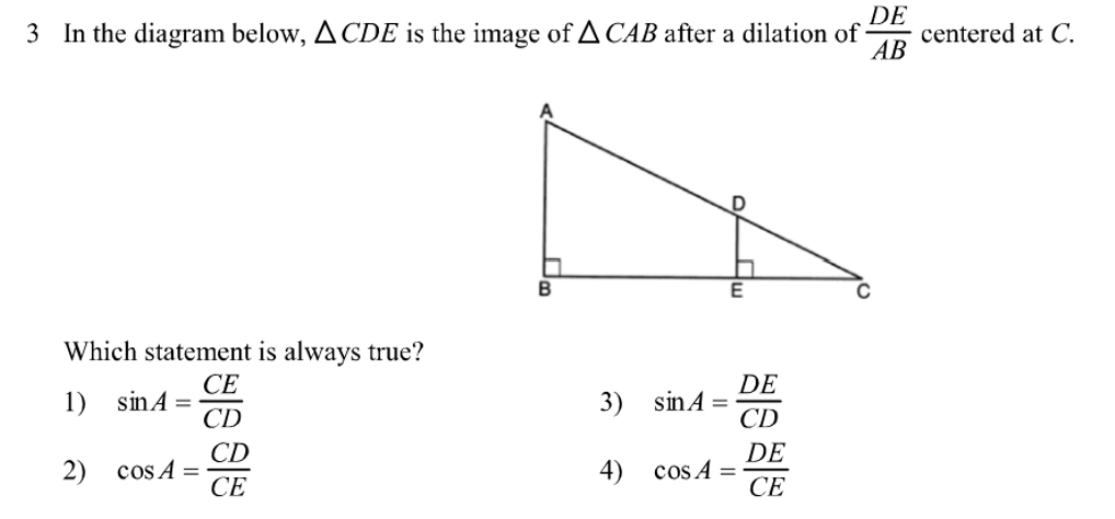 Solved DE 3 In the diagram below, ACDE is the image of A CAB | Chegg.com