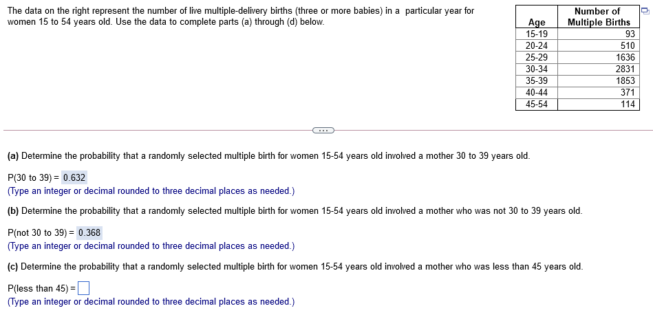 Solved The Data On The Right Represent The Number Of Live | Chegg.com