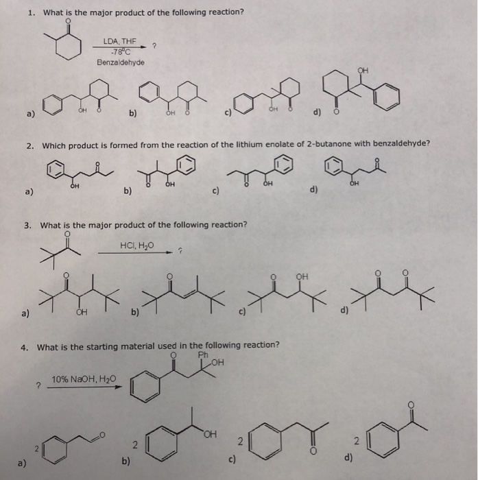 Solved 1. What is the major product of the following | Chegg.com