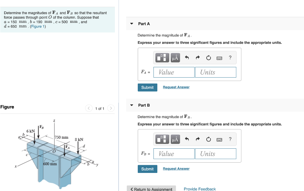 Solved Determine The Magnitudes Of FA And FB So That The | Chegg.com