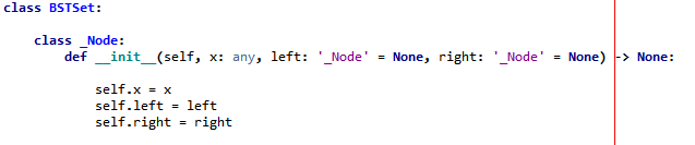 Solved class BSTSet: \( \begin{aligned} \text { class } | Chegg.com