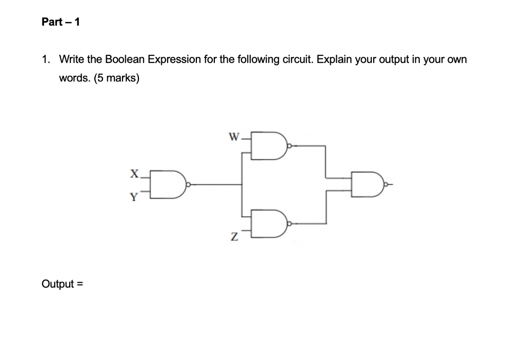 Solved Part-1 1. Write the Boolean Expression for the | Chegg.com