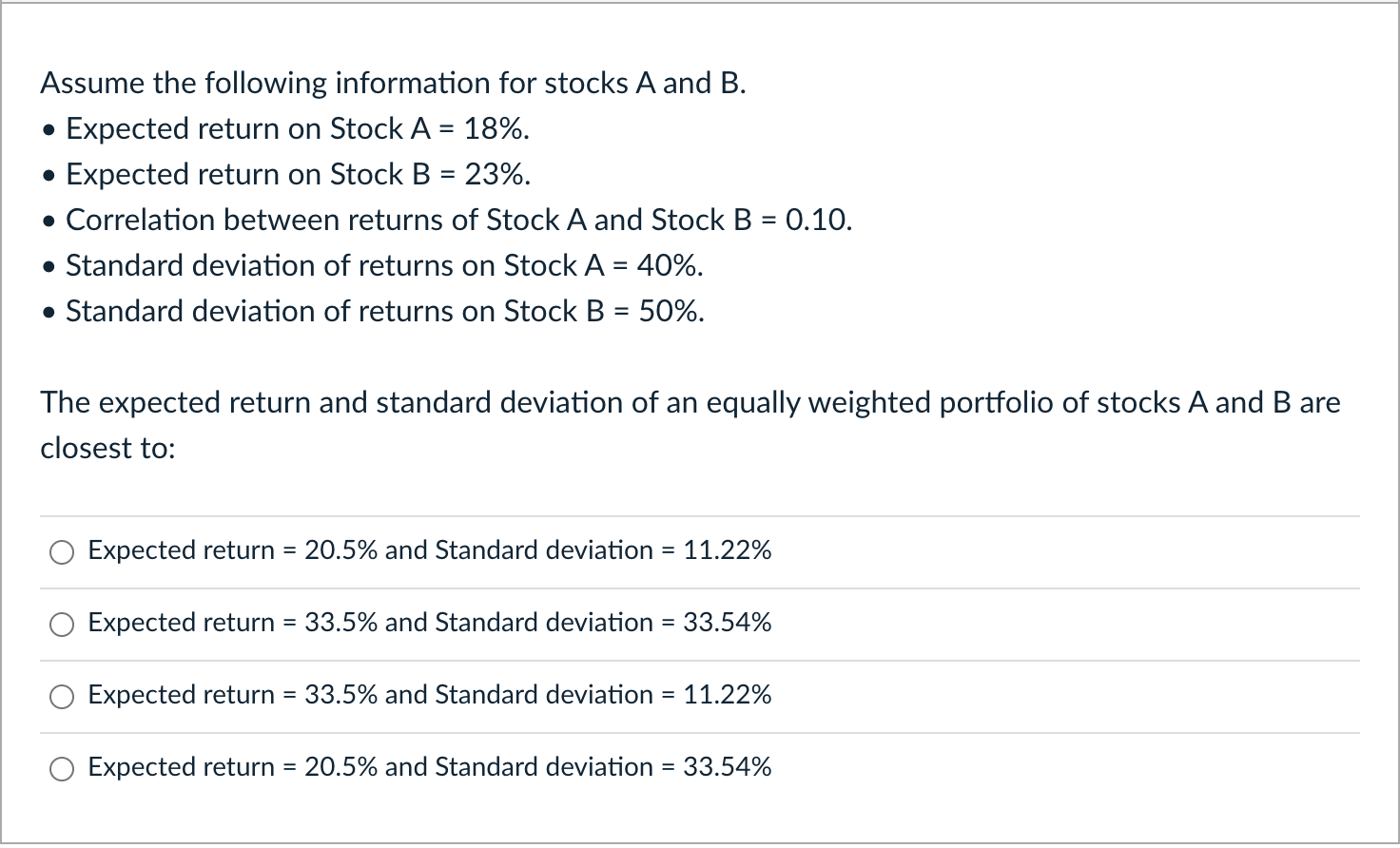 Solved . . Assume The Following Information For Stocks A And | Chegg.com