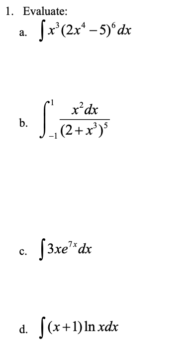 Solved For each problem below show all work to get the | Chegg.com