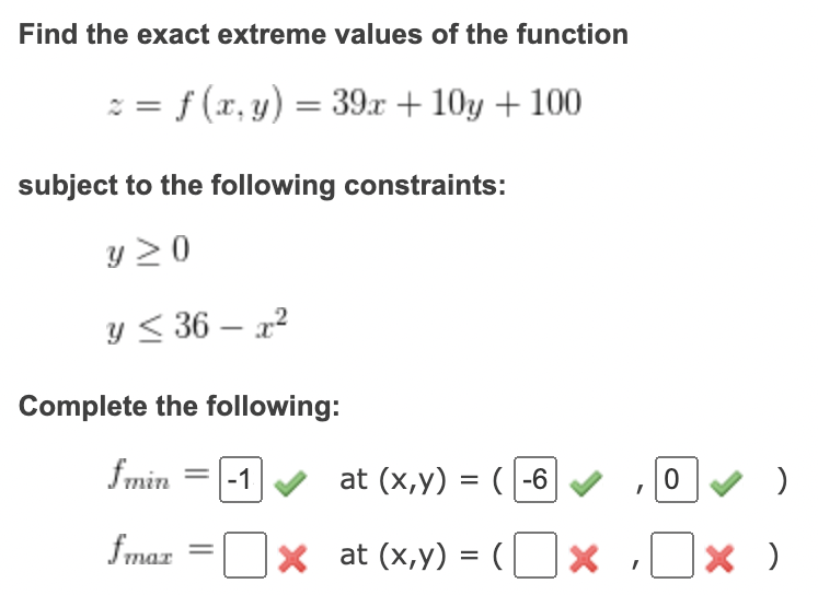 Solved Find the exact extreme values of the function | Chegg.com
