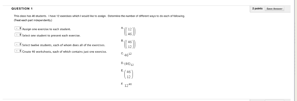Solved QUESTION 1 2 points Save Answer This class has 46 | Chegg.com